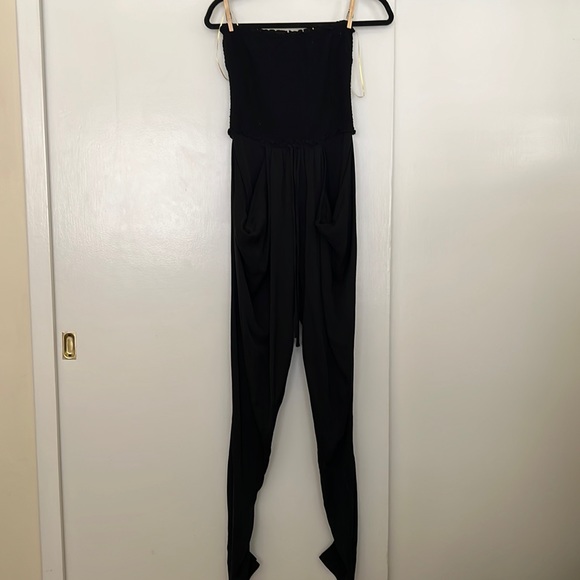 CATHERINE MALANDRINO, Silk Strapless Jumpsuit - Picture 3 of 9